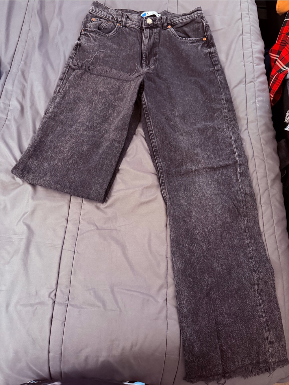 Black High-Rise Straight Jeans - Unbranded